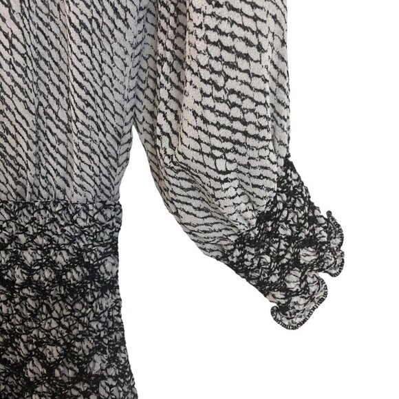 ULLA JOHNSON Anika Smocked Drop Waist Gray Silk Semi Sheer Mini Dress REVOLVE - Picture 8 of 13